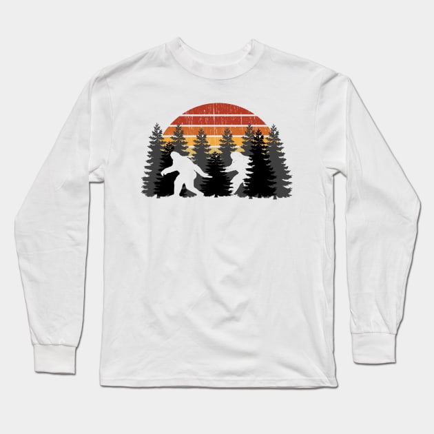Funny Bigfoot and Sasquatch T Shirts Long Sleeve T-Shirt by DHdesignerPublic